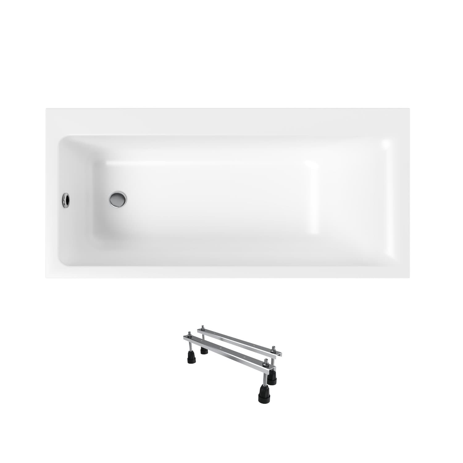Acrylbadewanne Helmken Seraphina 160 x 80 cm, Ausführung links, aus gegossenem Acryl, mit verstärktem Wannenkörper + Wannenfüße / 3512160L