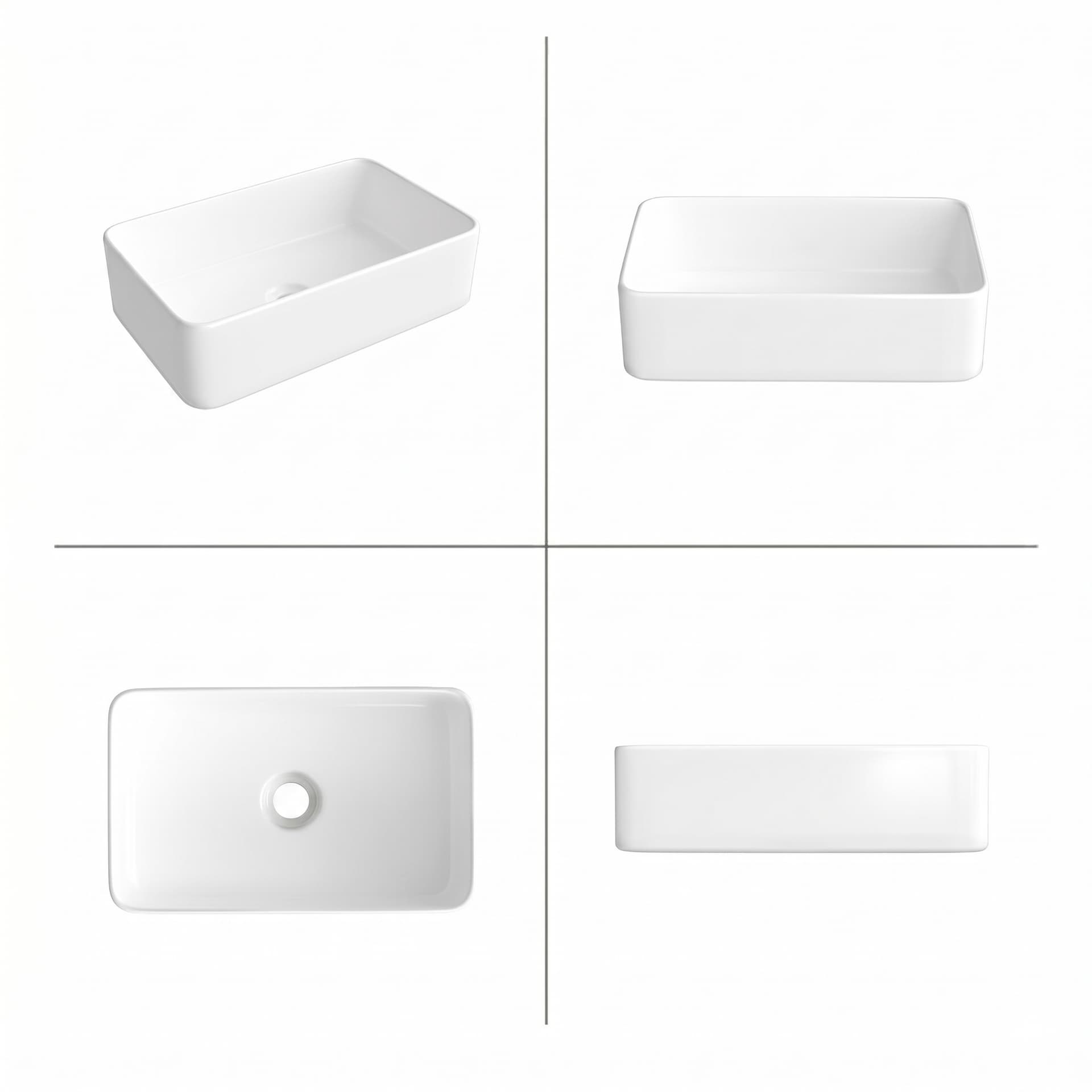 Aufsatzwaschbecken Helmken 67448000, 48 x 29,5 cm, Weiß