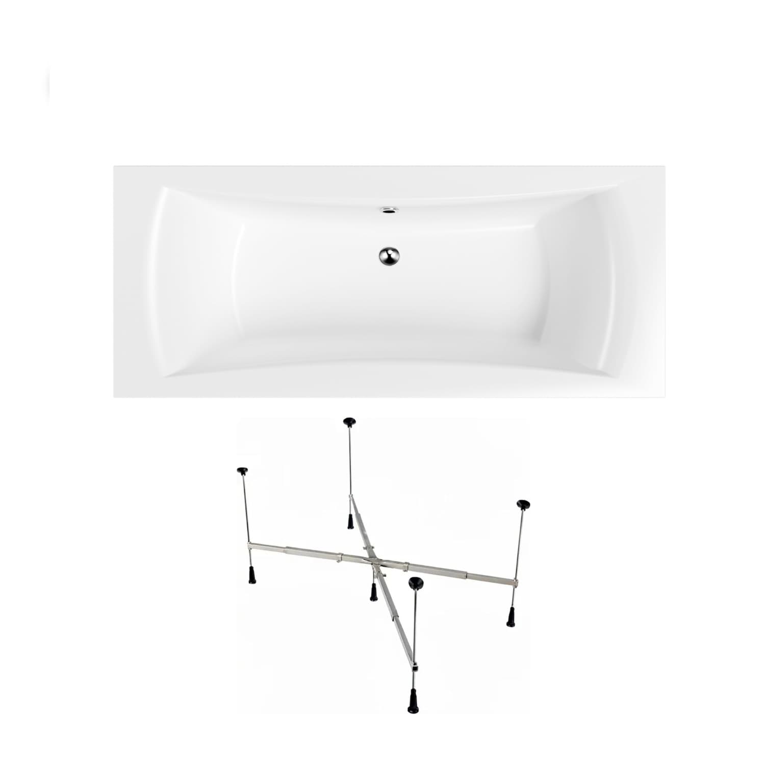 Acrylbadewanne Helmken Belgravia 170 x 75 cm + universelles Wannengestell Helmken 21230020 / 35110170-2S