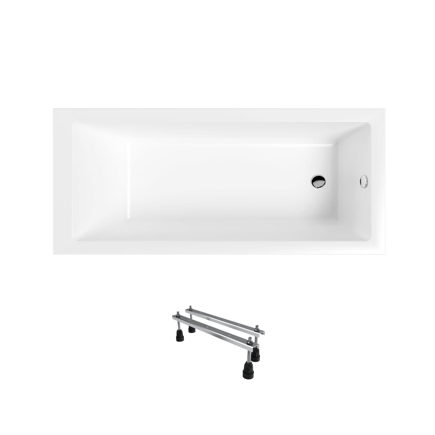 Acrylbadewanne Helmken Athena 170 x 80 cm, aus gegossenem Acryl, mit verstärktem Wannenkörper + Wannenfüße gratis / 35090080