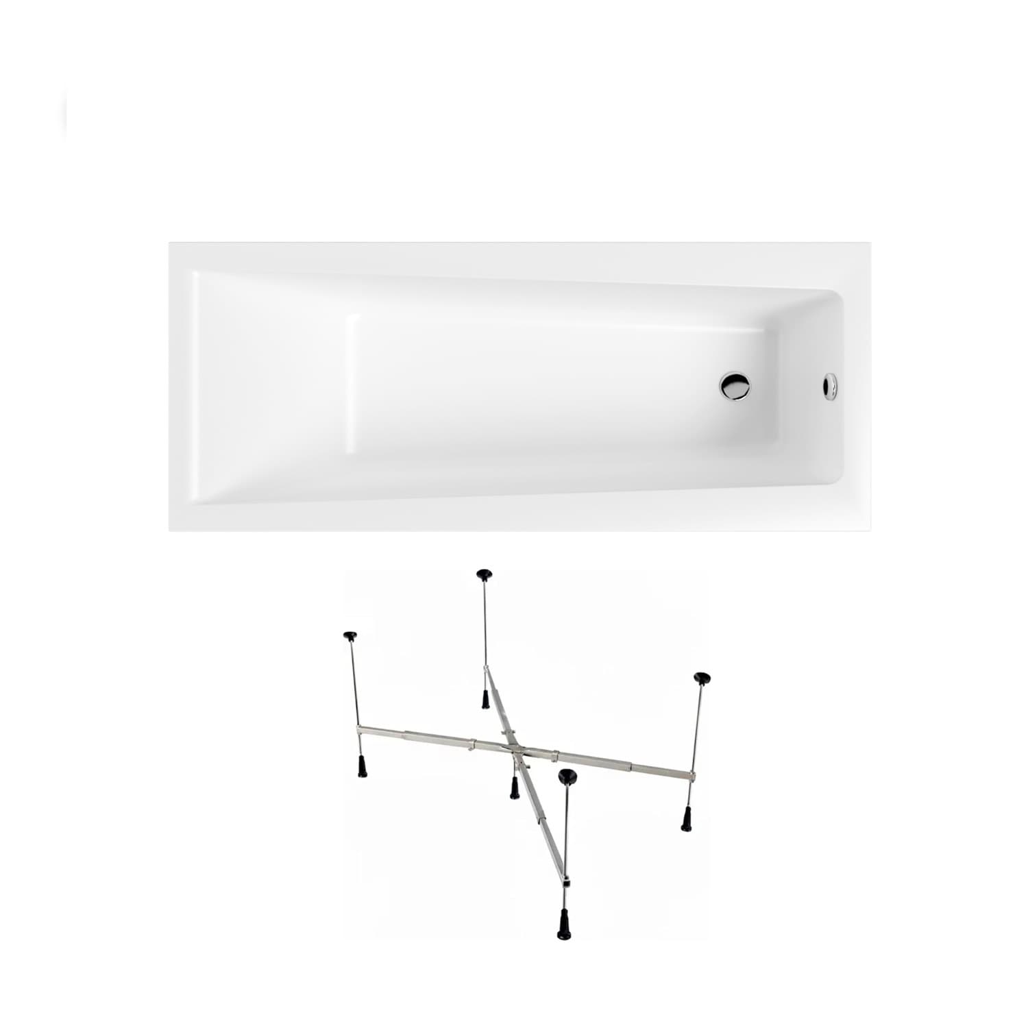 Acrylbadewanne Helmken Versailles 170 x 75 cm + universelles Wannengestell Helmken 21230020 / 35070075-2S