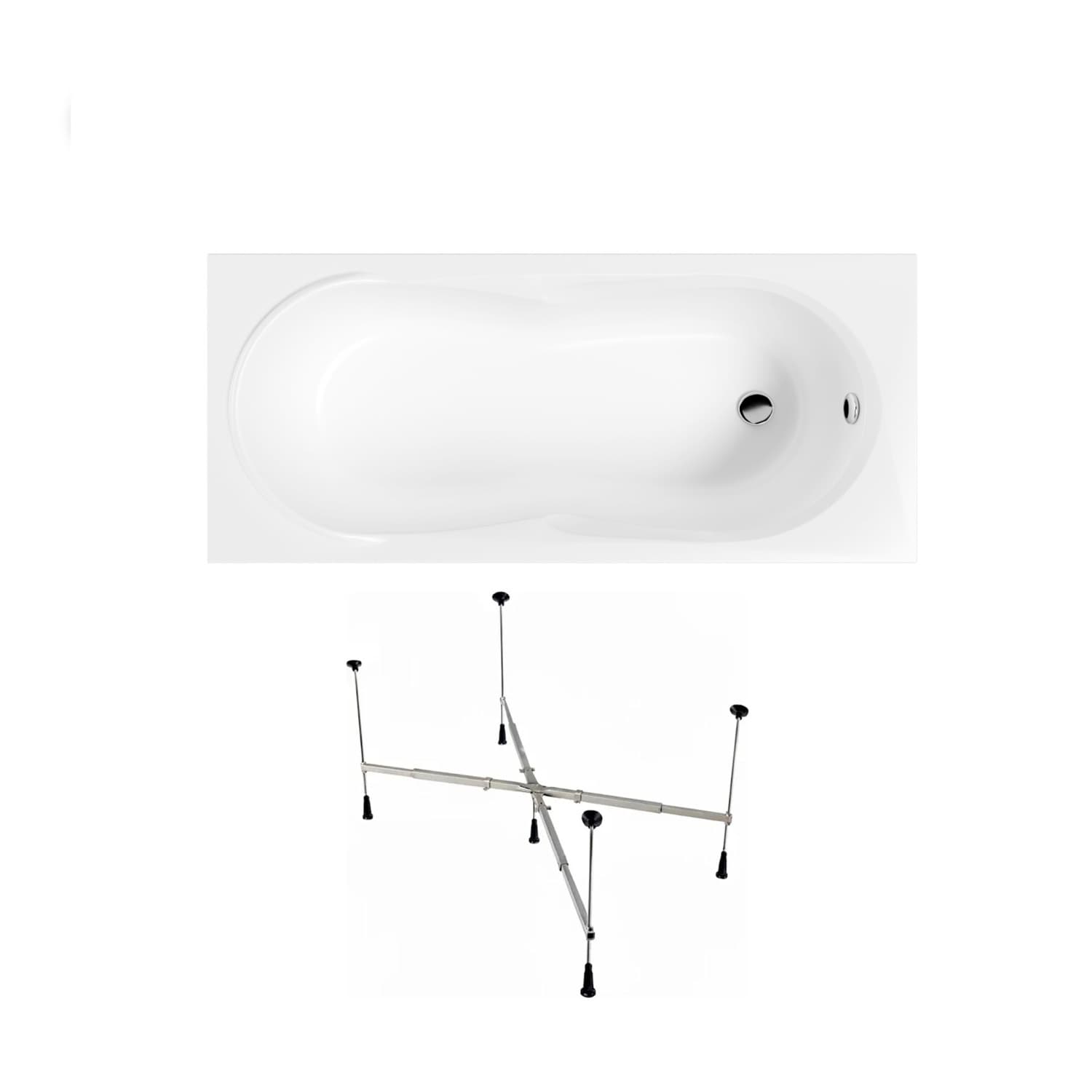 Acrylbadewanne Helmken Celeste 150 x 70 cm + universelles Wannengestell Helmken 21230020 / 35060050-2S